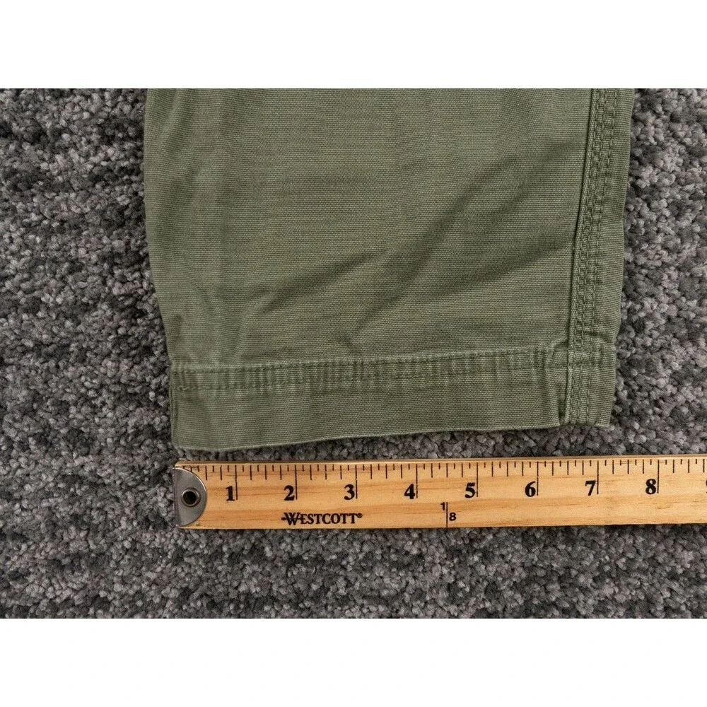 LL Bean Pants Mens 34x30 Actual 34x29 Olive Green Bean Flex Canvas Cargo Outdoor